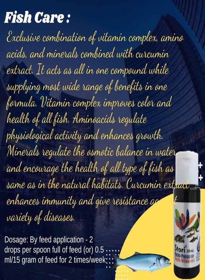 VAYINATO Stori Multi Purpose Turmeric Infused Multi Vitamin for Fish, Birds and Tortoise, 30ML | Improve Colour, Immunity and Growth | Pack of 2 * 30ML - 60ML - Image 5